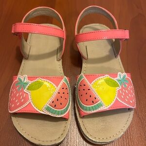 Gymboree Pink and Cream Sandals with Fruity Design